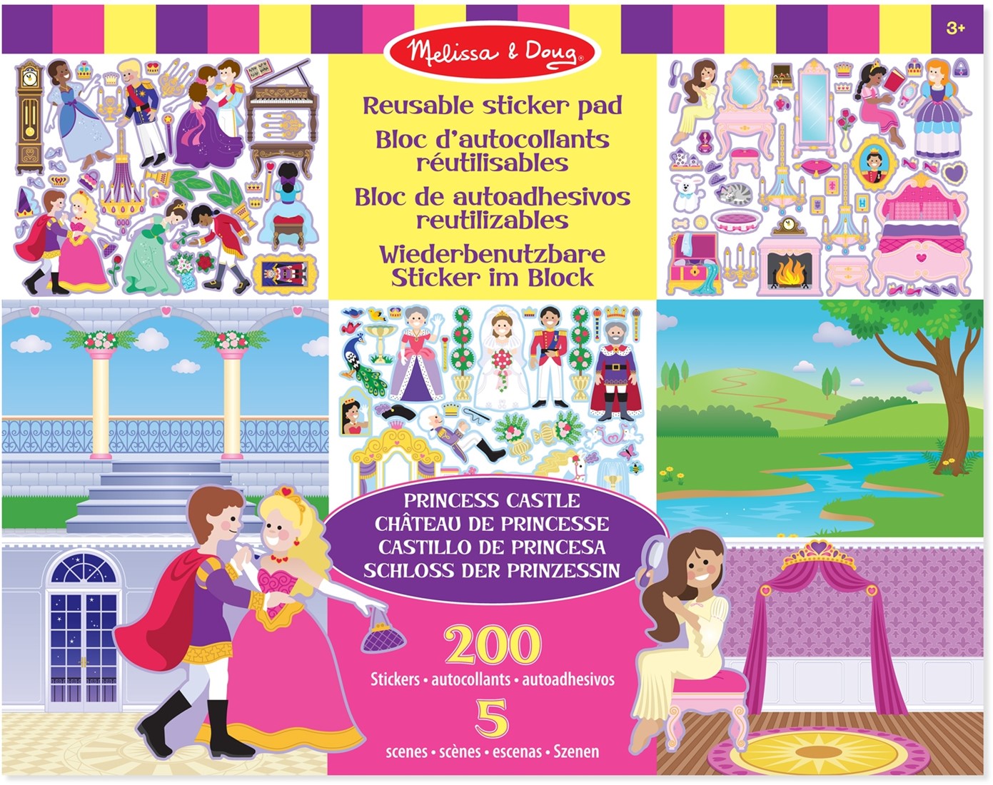 Melissa Doug Reusable Sticker Pad Princess Castle