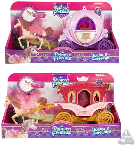 Toi-Toys princess toy horse with carriage for children
