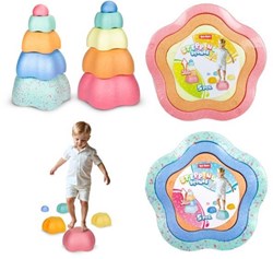 Toi-Toys stepping stones toy pastel 5-piece balance game