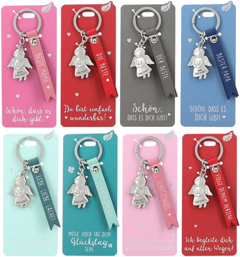 Depesche angel keyring with message and faux leather strap-2