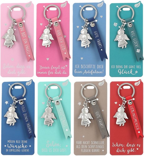 Depesche angel keyring with message and faux leather strap-3