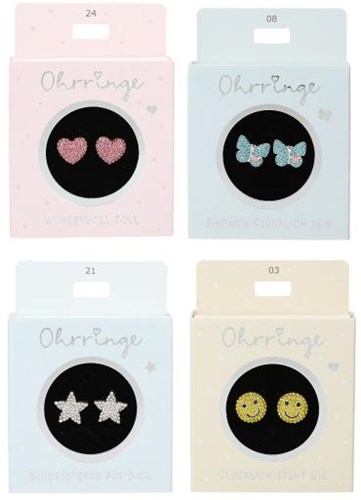 Depesche earrings kids butterfly glitter turquoise gift-3
