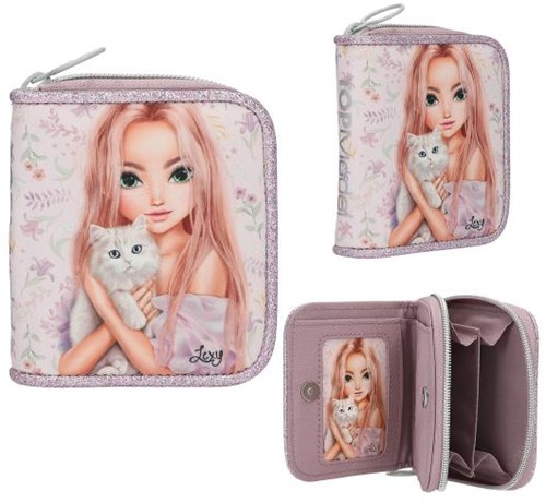 Depesche TOPModel wallet lilac BLOOMING KITTY glitter flowers