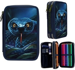 Depesche Adventure World pencil case blue with spider - 2 compartments filled