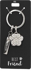 Depesche Glamour keychain silver Best Friend glitter charm