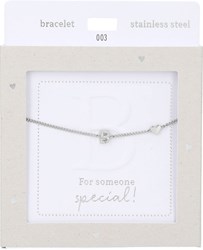 Depesche bracelet silver Heart of Gold with letter B - women's jewelry