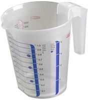 Curver measuring jug plastic 1 litre - sturdy kitchen measuring cup transparent