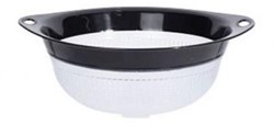 Excellent Houseware colander plastic with handles black 31cm kitchen