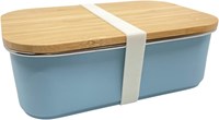 Smikkels lunchbox stainless steel with bamboo lid - blue - 900ml - kids-2