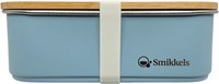 Smikkels lunchbox stainless steel with bamboo lid - blue - 900ml - kids