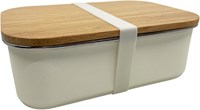 Smikkels lunchbox - bamboo lid - white - stainless steel 900ml-2