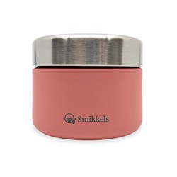 Smikkels stainless steel fruit snack box 420ml pink BPA-free for school