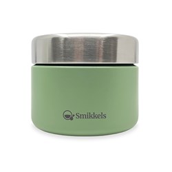 Smikkels stainless steel fruit jar kids 420ml green - sustainable snack box school