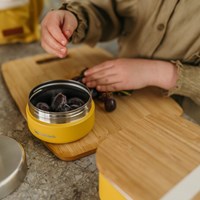 Smikkels stainless steel fruit container kids 280ml yellow - sustainable snack box school-3