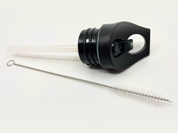 Smikkels straw lid for drinking bottle - black - silicone accessory