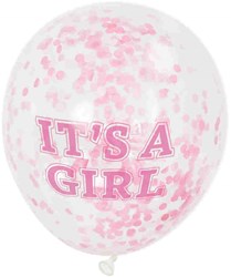 Confetti Ballonnen Meisje, 6st.