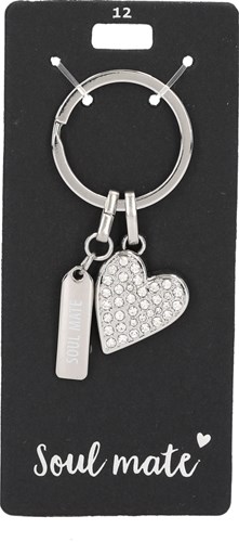 Depesche Glamour keychain silver-coloured with glitter stones