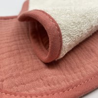 Smikkels bib baby pink cotton organic muslin terry cloth-2