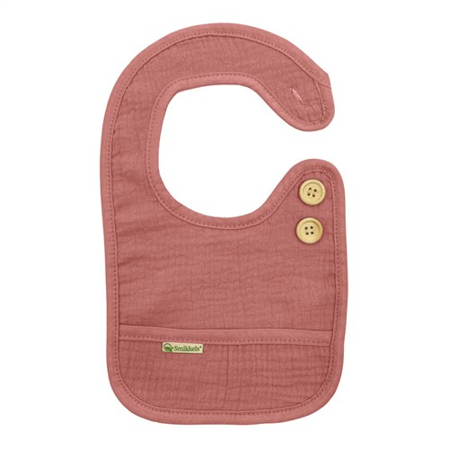 Smikkels bib baby pink cotton organic muslin terry cloth