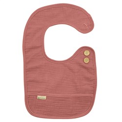 Smikkels cotton bib L pink - organic cotton baby bib