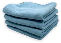 Smikkels baby burp cloths set blue - organic cotton muslin