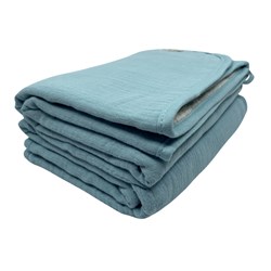 Smikkels baby towels set blue - muslin cotton and terry - 2 pieces