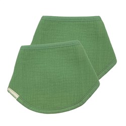 Smikkels baby bandana bib green - set of 2 - organic cotton