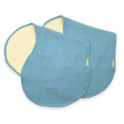 Smikkels baby shoulder burp cloth muslin cotton set blue - spit cloth