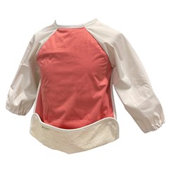 Smikkels bib with sleeves - baby bib S pink - water-repellent