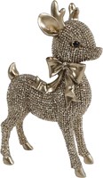 Van Manen sculpture deer polystone glitter gold decoration set-2