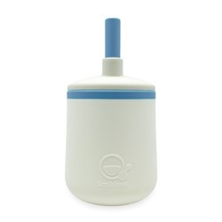 Smikkels silicone kids cup - drinking cup - straw cup - white blue