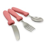Smikkels silicone children's cutlery set 3-piece pink - toddler cutlery