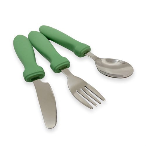 Smikkels - Silicone children's cutlery 3-piece - Green