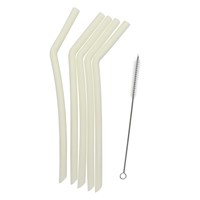Smikkels - Silicone Drinking Straws XL - White - Reusable straws for smoothies