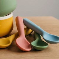 Smikkels silicone spoons set blue - baby cutlery BPA free-2
