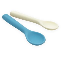 Smikkels silicone spoons set blue - baby cutlery BPA free