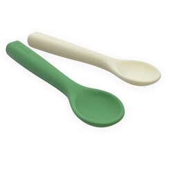 Smikkels silicone spoons set green baby feeding utensils