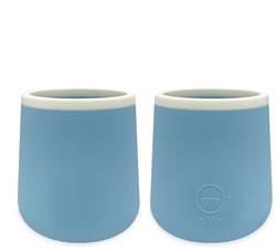 Smikkels silicone kids cups set of 2 open training cups blue