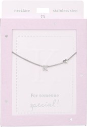 Depesche necklace Heart of Gold silver with letter K and crystal