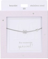 Depesche bracelet silver Heart of Gold with letter M