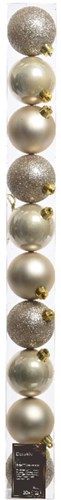Decoris Christmas baubles plastic pearl 6cm set of 10 luxury tree decoration
