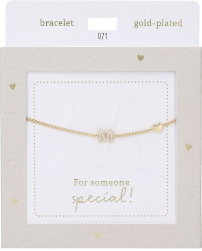 Depesche gold bracelet Heart of Gold with letter M