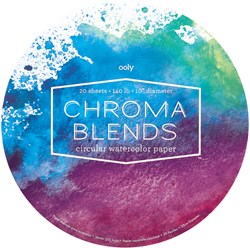 Ooly watercolor paper Chroma Blends round 20 sheets multicolor