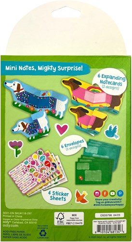 Ooly - Tiny Tadas! Note Cards & Sticker Set - Playful Pups-2