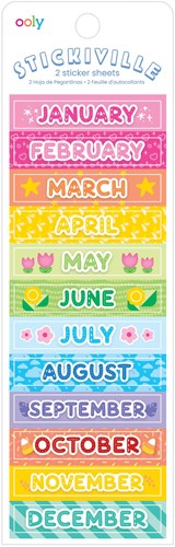 Ooly - Stickiville Stickers: Months Of The Year - Skinny (2 Sheets) (Holographic Glitter)