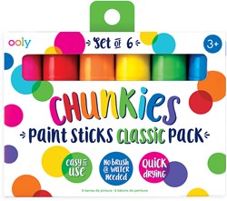 Ooly - Chunkies Paint Sticks Classic Set - 6 Colors - Kids