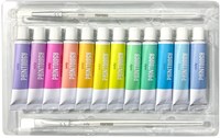 Ooly acrylic paint set pastel colors - 12 colors and 2 brushes painting-3