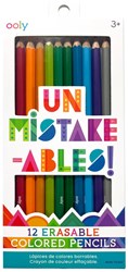 Ooly erasable colored pencils - set of 12 multicolor erasable pencils