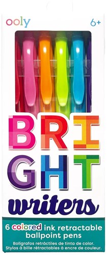 Ooly colored ballpoint pens Bright Writers - set of 6 vibrant colors
