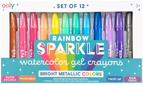 Ooly watercolor gel crayons - metallic rainbow set for kids and adults